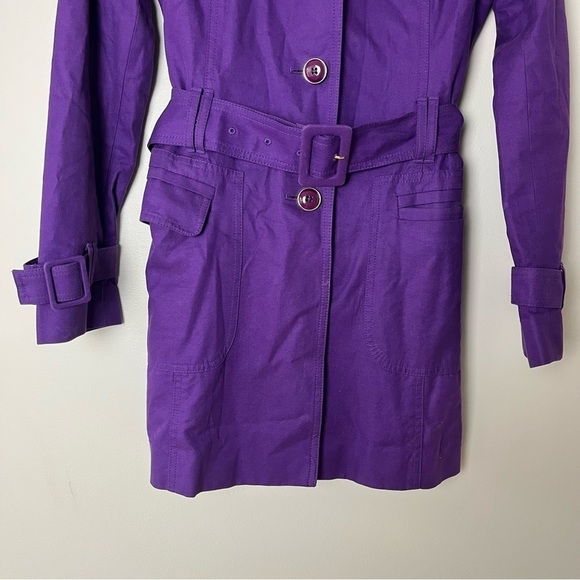 Banana Republic Purple Button Up Tie Waist Trench Coat XS - Picture 10 of 15